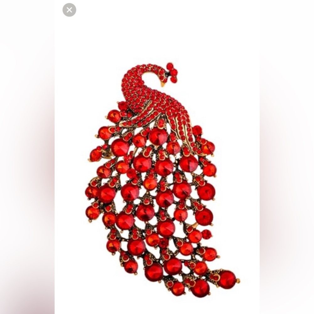 Rhinestone Peacock Brooch Pin for Women Girls Fashion Exquisite Exaggerated